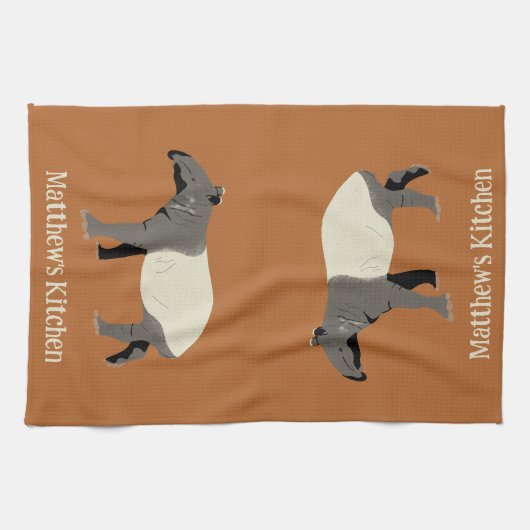 Malayan Tapir Custom Cinnamon Orange キッチンタオル (横)