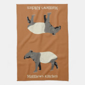 Malayan Tapir Custom Cinnamon Orange キッチンタオル (縦)