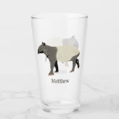 Malayan Tapir Illustrated Personalized タンブラーグラス (裏面)