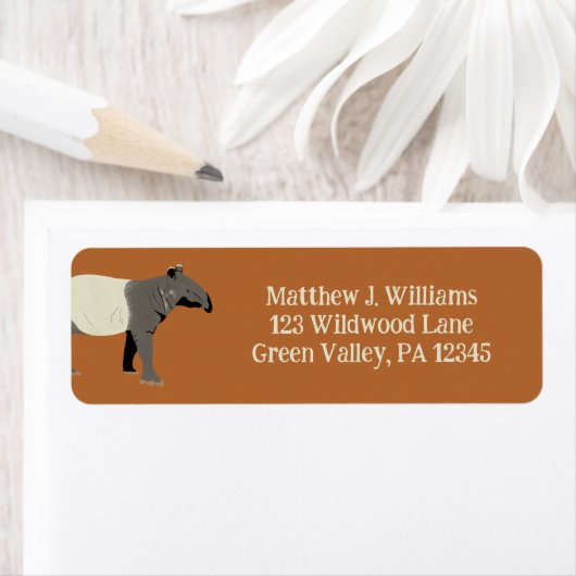 Malayan Tapir Return Address ラベル (インサイチュ)