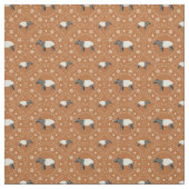 Malayan Tapirs Animal Patterned Cinnamon Orange ファブリック (見本)