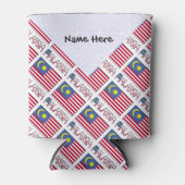 Malaysia and Malaysian Flag Tiled with Your Name 缶クーラー (正面)