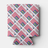 Malaysia and Malaysian Flag Tiled with Your Name 缶クーラー (裏面)