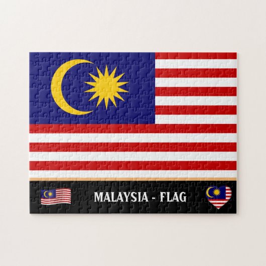 Malaysia Flag & Malaysia country / Malaysia ジグソーパズル (横)