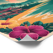 Malaysia Landscape Illustration Travel Art Vintage ポスター (角)