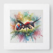 Malaysian exploding ant 221024AREF132 - Watercolor スクエア壁時計 (正面)