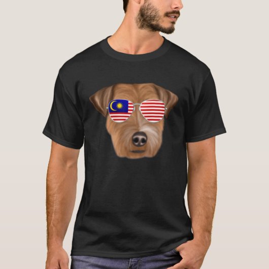 Malaysian Flag Russell Terrier Dog Malaysia Pocket Tシャツ (正面)