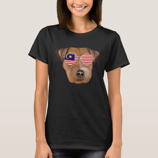 Malaysian Flag Russell Terrier Dog Malaysia Pocket Tシャツ (正面)