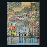 Malcesine on Lake Garda By Gustav Klimt ノートブック<br><div class="desc">Malcesine on Lake Garda (1913) by Gustav Klimt is a vintage Victorian Era Art Nouveau fine art symbolism painting. A beautiful view of the Italian city of Malcesine with buildings and houses on the edge of the harbor. The homes and boats cast a reflection in the calm water. You can...</div>