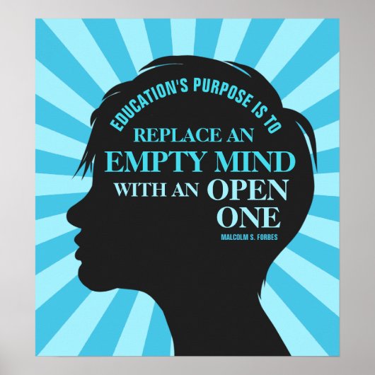 Malcolm Forbes 18"x20"による教育引用文 ポスター (正面)