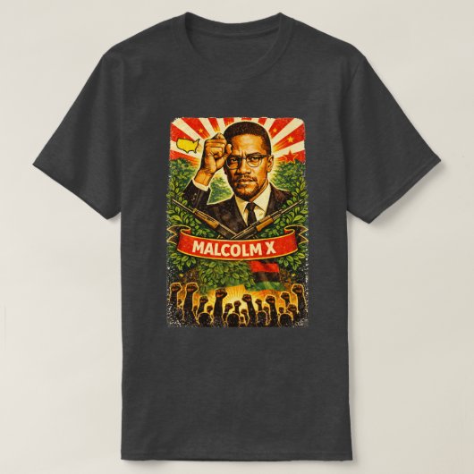 Malcolm X Revolutionary T-Shirt Black History icon Tシャツ (デザイン正面)