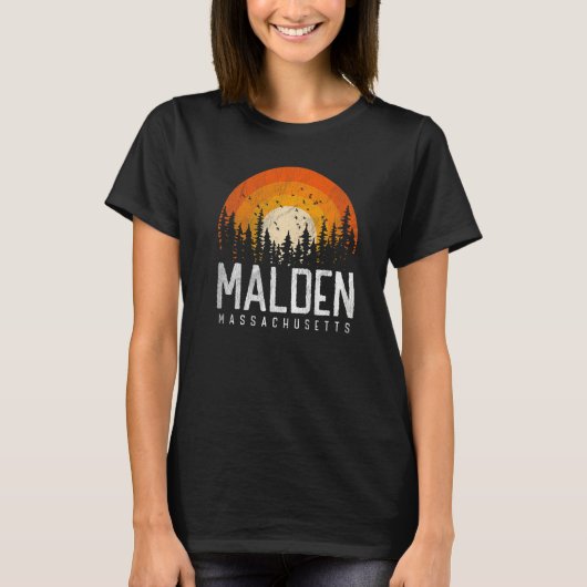 Malden Massachusetts MAヴィンテージ70s 80s 90sレトロ Tシャツ (正面)