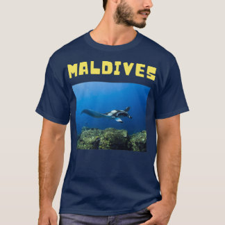 Maldives cute manta ray diving tシャツ