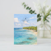 Maldives Islands Addu City | Watercolor Beach ポストカード (スタンド正面)
