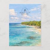 Maldives Islands Addu City | Watercolor Beach ポストカード (正面)