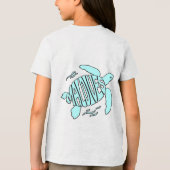 Maldives Sea Turtle - Tropical Blue Typography トライブレンドＴシャツ (裏面)