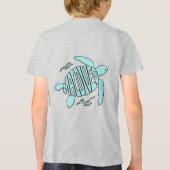 Maldives Sea Turtle - Tropical Blue Typography トライブレンドＴシャツ (裏面)