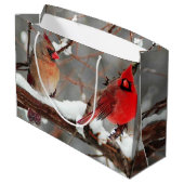 male and female cardinals anniversary ラージペーパーバッグ (裏面アングル)