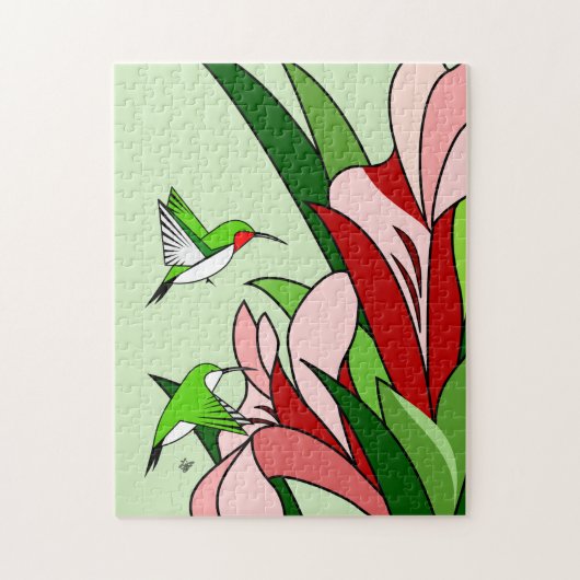 Male and Female Hummingbird Jigsaw Puzzles ジグソーパズル (縦)