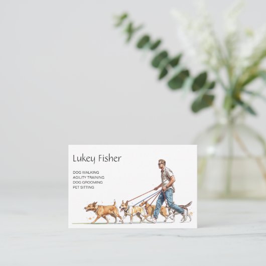 Male Dog Walker, Trainer, Obedience, Agility 名刺 (スタンド正面)