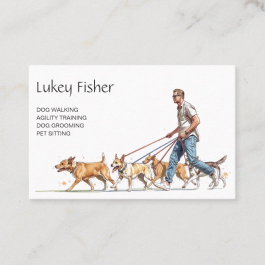 Male Dog Walker, Trainer, Obedience, Agility 名刺 (正面)