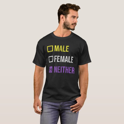 Male Female Neither Nonbinary Pride Non Binary Fla Tシャツ (正面フル)