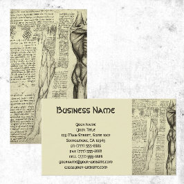 Male Muscle Anatomy Sketch by Leonardo da Vinci 名刺