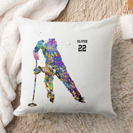 Male Ringette Player クッション (ブランケット)