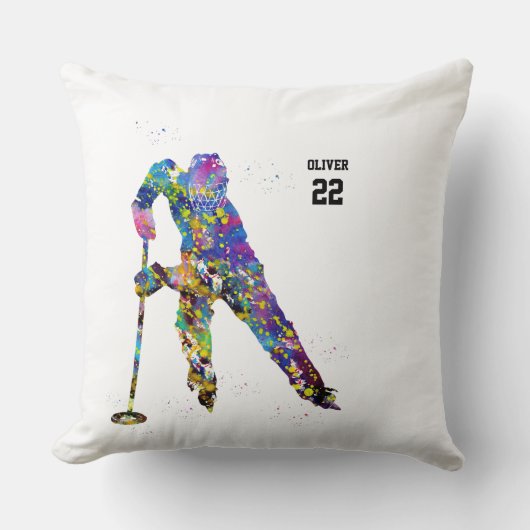 Male Ringette Player クッション (正面)