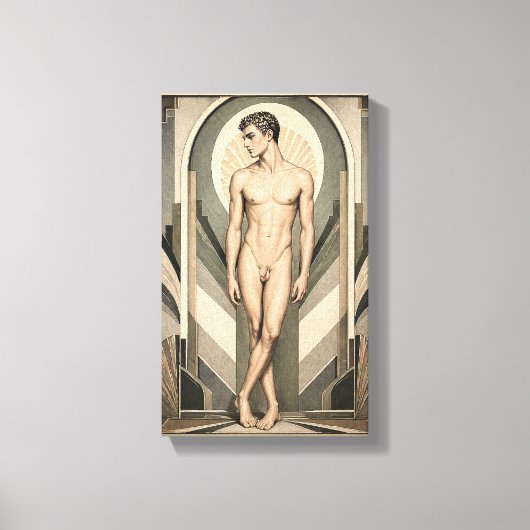 Male Study Art Deco キャンバスプリント (正面)