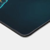 Male Tennis Player Hitting Ball デスクマット (コーナー)