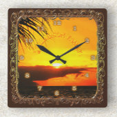 Malecon Sunset 2441 Family スクエア壁時計