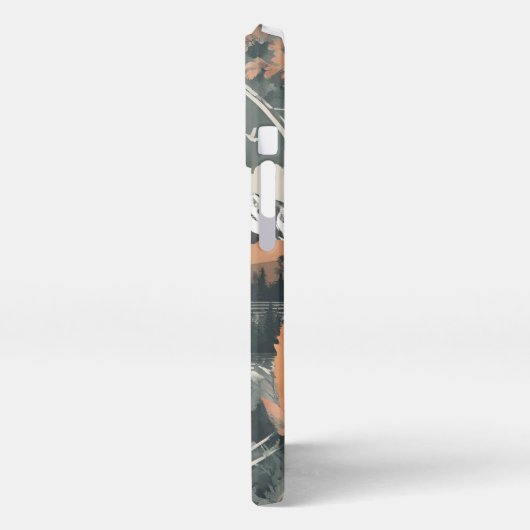 Malerische Berglandschaft vor See in Aquarell iPhoneケース (左側面)