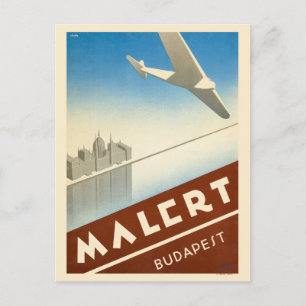 MalertブダペストハンガリーVintage Poster 1934 ポストカード