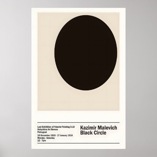 Malevich Black Circle Art Print Suprematism ポスター (正面)