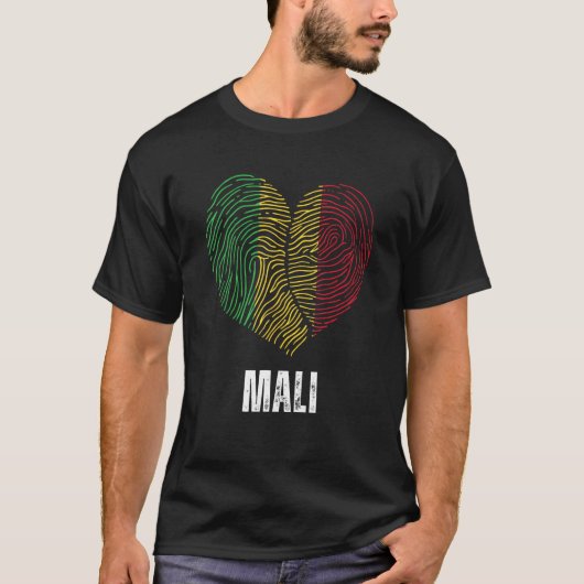 Mali Flag Malian Flag Mali DNA Mali Heart Tシャツ (正面)