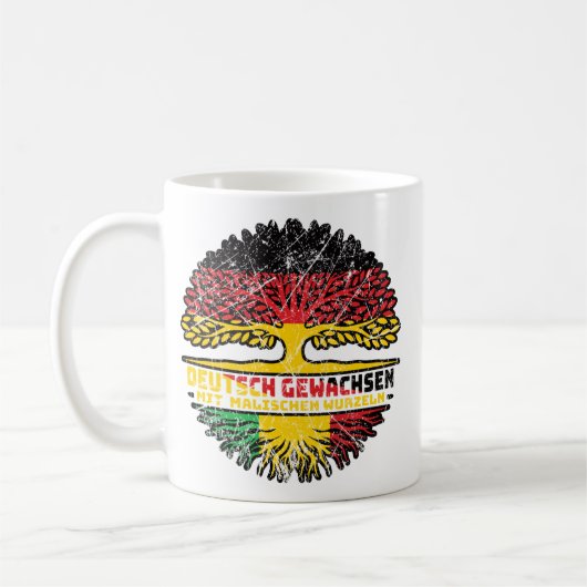 Mali Malisch Deutsch Deutschland Baum Wurzel コーヒーマグカップ (左)