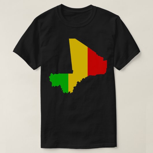 Mali National Flag inside African Nation of Mali O Tシャツ (デザイン正面)