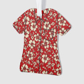 Maliaのハイビスカスのハワイのヴィンテージのアロハワイシャツ オーナメント (正面)