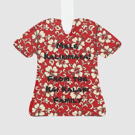 Maliaのハイビスカスのハワイのヴィンテージのアロハワイシャツ オーナメント (裏面)