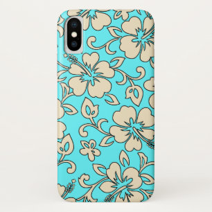 Maliaのハイビスカスのハワイの花の水のクリーム iPhone X ケース