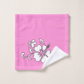 Maliaハワイアンハイビスカスフローラ座標 – ピンク バスタオルセット (ウォッシュタオル)