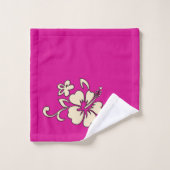 Maliaハワイアンハイビスカスフローラ座標 – マゼンタ バスタオルセット (ウォッシュタオル)