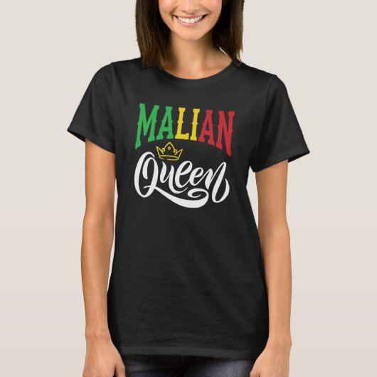 Malian Queen Mali Malian Mali Flag Tシャツ (正面)