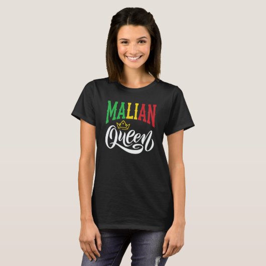 Malian Queen Mali Malian Mali Flag Tシャツ (正面フル)