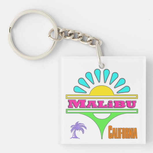 「Malibu カラフル 1」キーチェーン キーホルダー (正面)