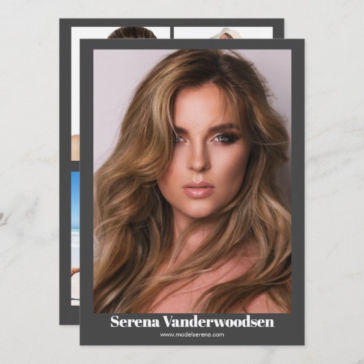 Malibu 5モデリングコンポジットカード | 両面 招待状 (正面/裏面)