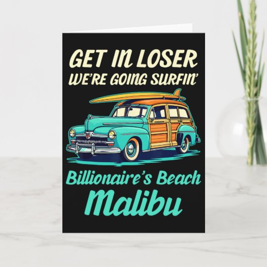 Malibu Billionaire's Beach Surf Women Men Vintage  カード (正面)