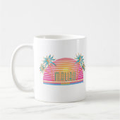 Malibu、CA Palm Trees、グラフィッククール、 コーヒーマグカップ (左)