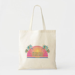 Malibu-CA-Sun Palm Treesロクールゴ トートバッグ